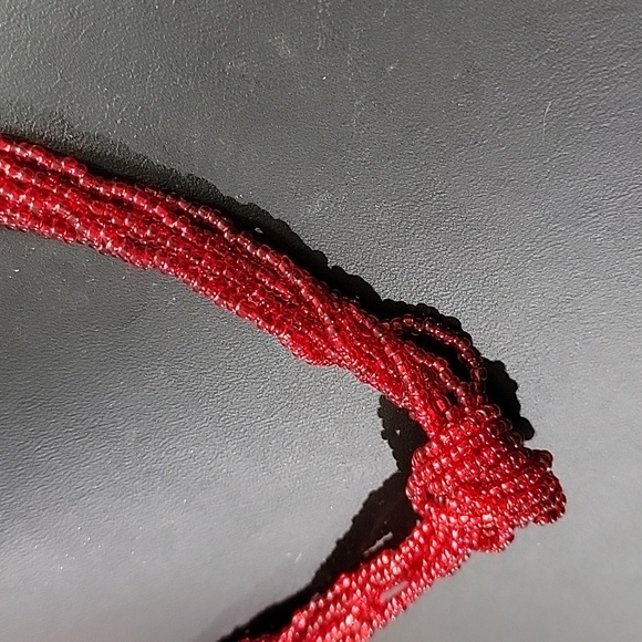 Ruby Red Seabead Front Knot Necklace - Picture 4 of 5